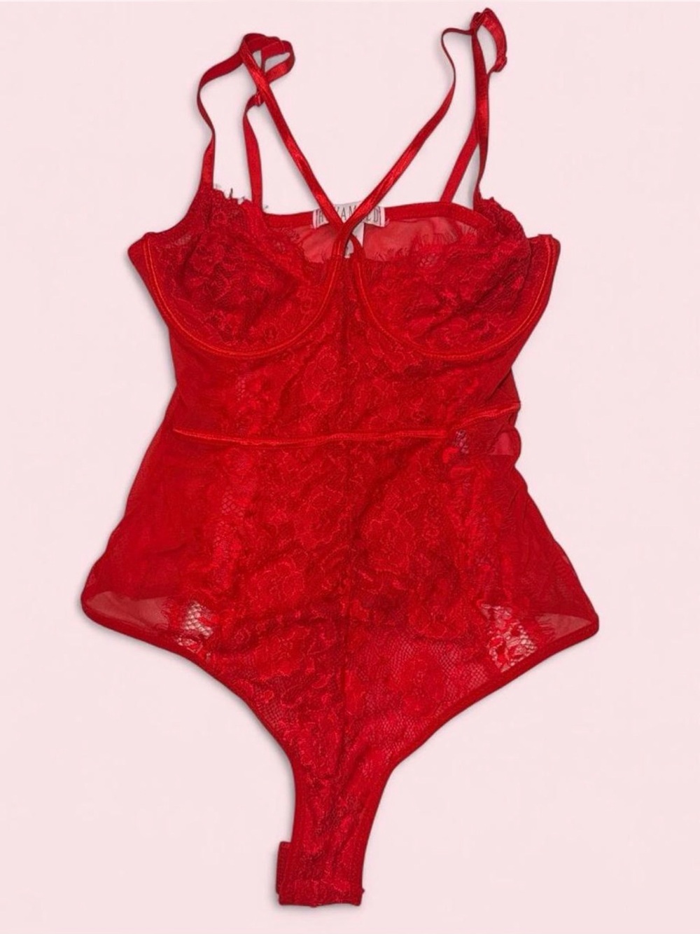 Revamped Red Lace Bodysuit Teddy